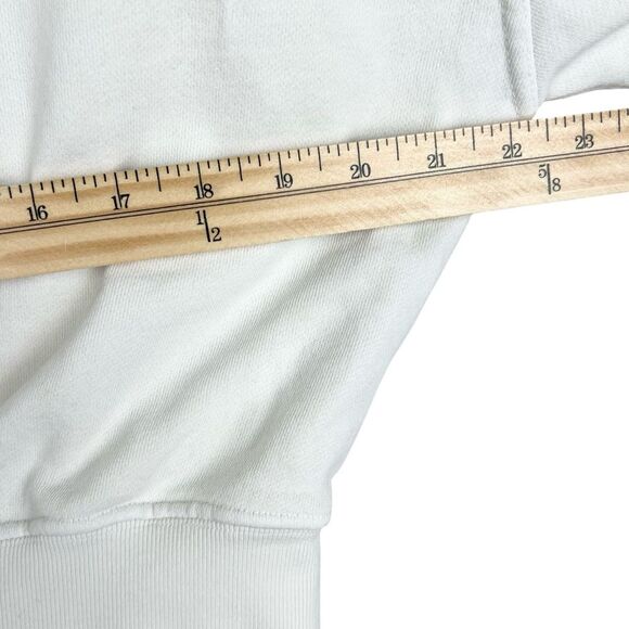 AGOLDE Balloon Sleeve Turtleneck Sweatshirt Sz S Ivory Relaxed Casual Chic - Picture 13 of 14